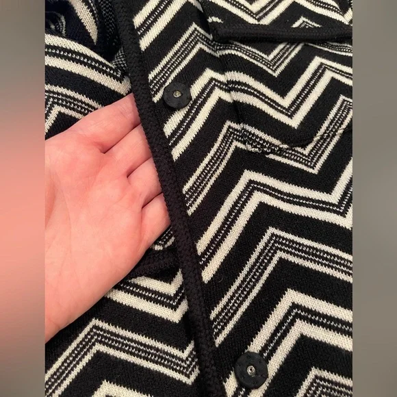 Talbots vintage merino wool duster jacket, black and white size XL - Picture 5 of 9